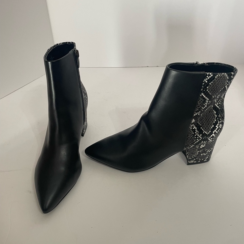 Nine West Black and Snakeskin Ankle Boots